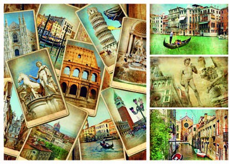 Бумага рисовая для декупажа "Прогулка по Италии", 29,7*42 см, 1 лист (Другие люди)