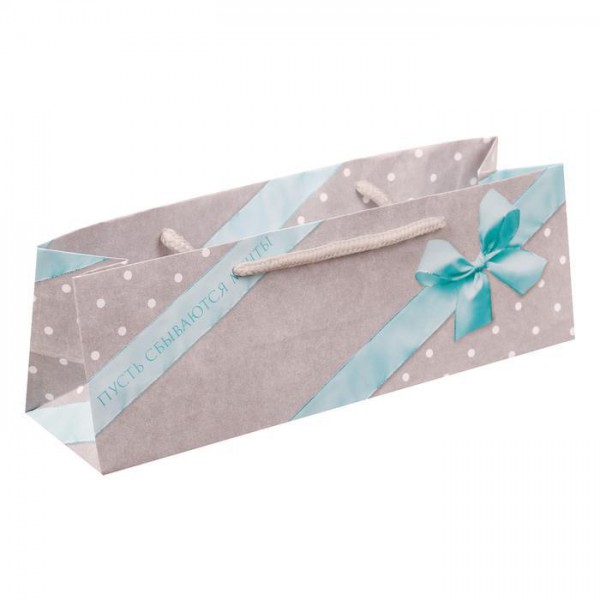 Пакет подарочный горизонтальный "Пусть сбываются мечты" 24*8*7 см