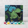 Набор для росписи по холсту "Динозавр в джунглях", 15*15 см (Школа талантов)