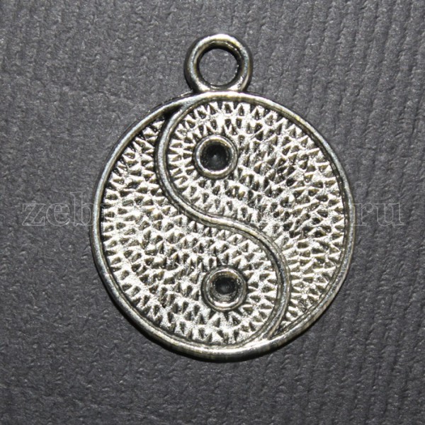 Металлическая подвеска "Инь-Янь", цвет Серебро