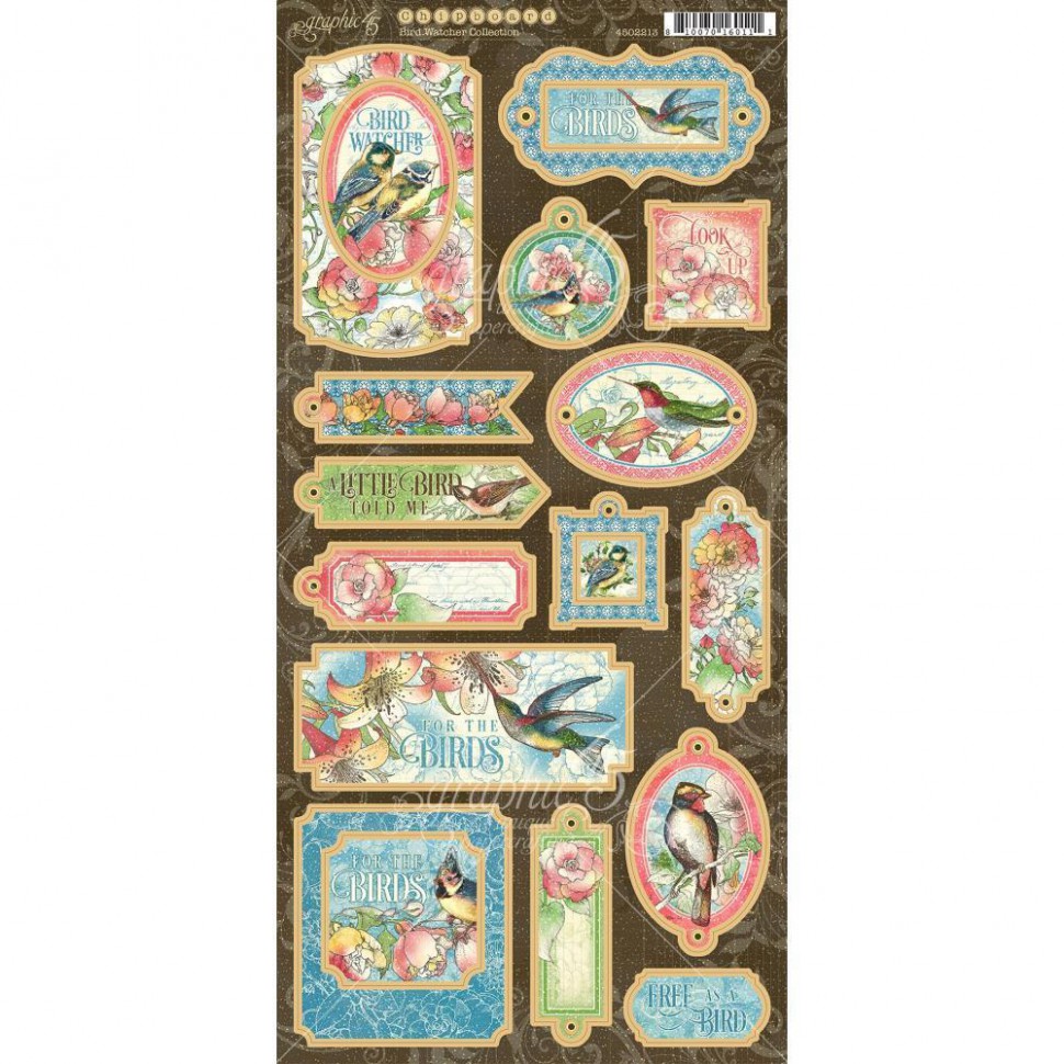 Чипборд из коллекции Bird Watcher, 15*30 см (Graphic45)