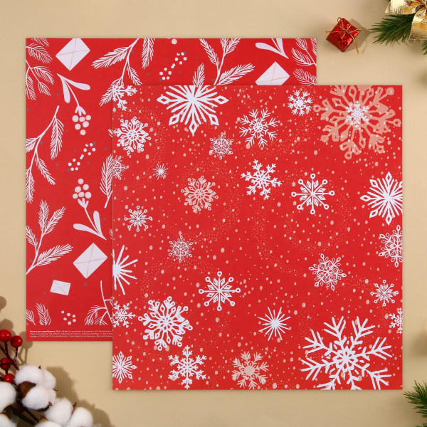 Бумага для скрапбукинга "Снежинки" (Артузор, Россия)