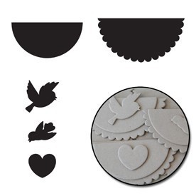 Набор чипборда "Полукруги, Птички и Сердца" (Maya Road) 