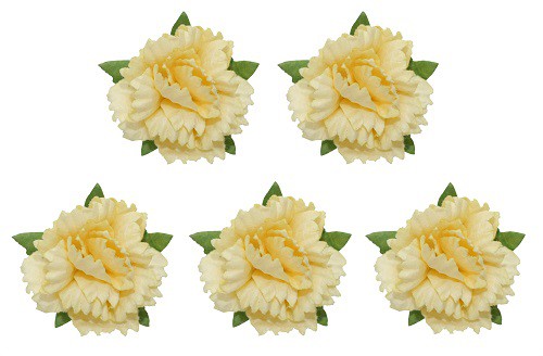 Цветы гвоздики, цвет Желтый, набор 5 шт. (Scrapberry's)