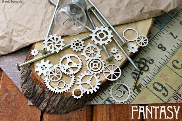 Набор чипборда "Набор шестеренок #488", 21 шт. (Fantasy, Россия) 