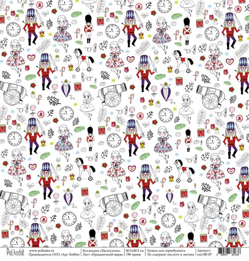 Бумага из коллекции "Щелкунчик" Праздничный марш (Polkadot, Россия)