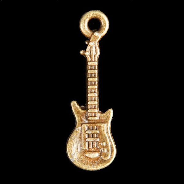 Подвеска металлическая "Гитара", цвет Латунь, 1 шт.