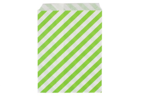 Пакет бумажный 13*17 см, цвет Зеленая диагональ, 1 штука 