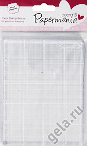 Акриловый блок для штампинга 10,2*13,3 см с разлиновкой (Papermania)