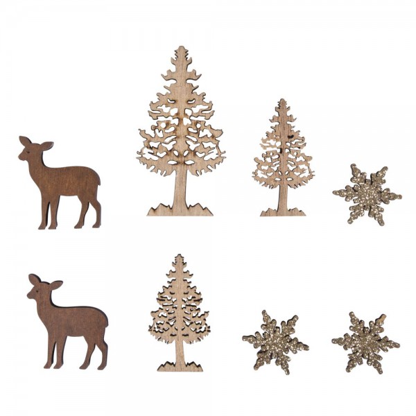 Набор деревянных фигурок "Зимний лес" 8 шт. (Rayher) 