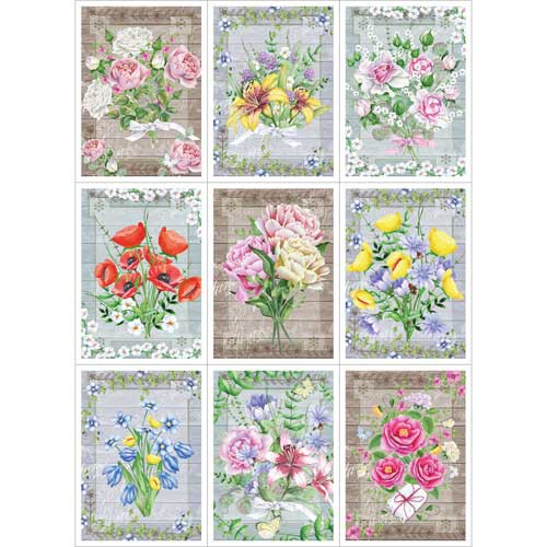 Скрап-карта "Букетик", Карточки, А4 (ScrapMania)