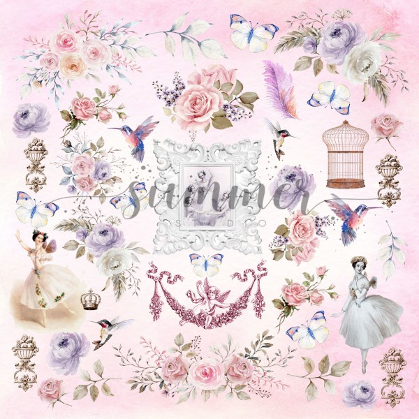 Лист бумаги из коллекции "Tender sentiment" Элементы (для вырезания) (Summer Studio, Россия)