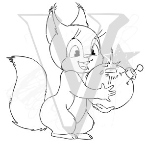 Штамп силиконовый "Белочка с шаром", коллекция Новый год   