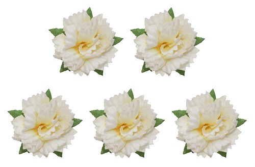 Цветы гвоздики, цвет Белый, набор 5 шт. (Scrapberry's)