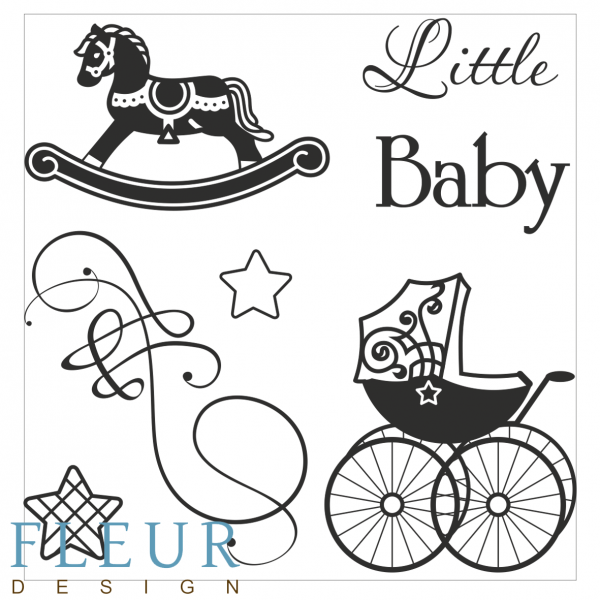 Набор силиконовых штампов Лошадка из коллекции "Наш малыш" 10,5*10,5 см (FLEUR design) 