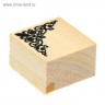 Мини-штамп силиконовый на деревянной платформе "Уголок" 3*3 см (Артузор)