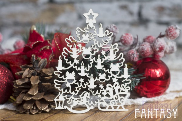 Чипборд из коллекции "Новый год" Новогодняя ёлочка (Fantasy, Россия)