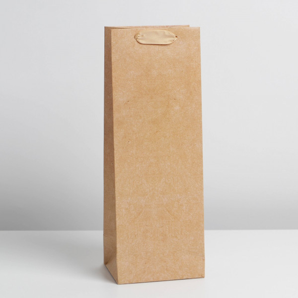 Пакет под бутылку «Крафтовый», 13 x 35 x 10 см 														