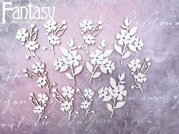 Чипборд "Цветы" №2820, набор, коллекция "Вдали от суеты" (Fantasy, Россия)
