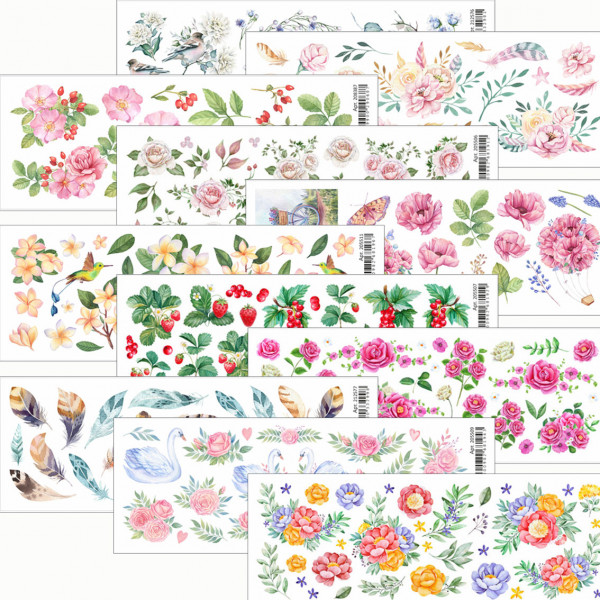 Набор листов с картинками для вырезания 10х30 см "Романтическое ассорти", 11 листов(ScrapMania)