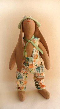 Набор для изготовления текстильной игрушки "Зайка флисовый-кавалер" из коллекции Rabbit's Story, рост 29 см  