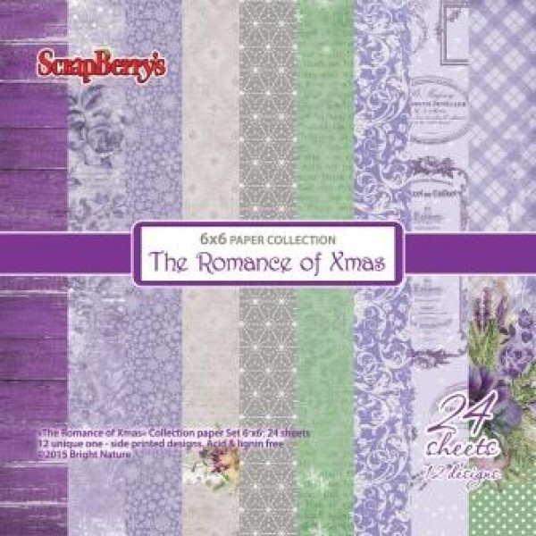 Набор бумаги 15*15 см из коллекции "Новогодний пейзаж", 24 листа  (Scrapberry's)
