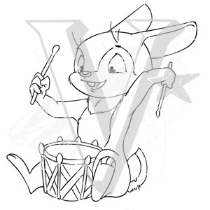 Штамп силиконовый "Зайчик с барабаном", коллекция Новый год   