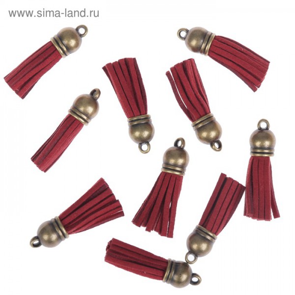 Декоративная кисточка-подвеска, цвет Бордо/Латунь, 1 шт.  (АртУзор)