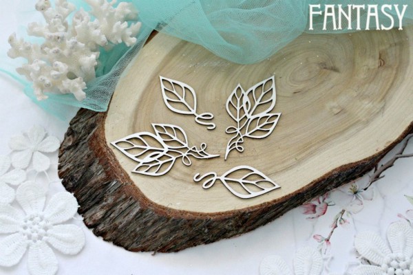 Чипборд из коллекции "Ботаника" Листья, 4 шт. #501 (Fantasy, Россия)  