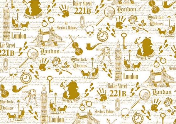 Калька для шейкеров/разделителей из коллекции Sherlock Holmes "Detective" с золотым тиснением, размер А4 (Bee Shabby)  