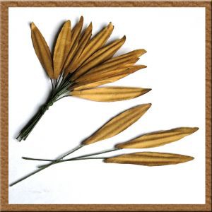 Листья розы, цвет Коричневый, 5 х 1 см, 12 штук