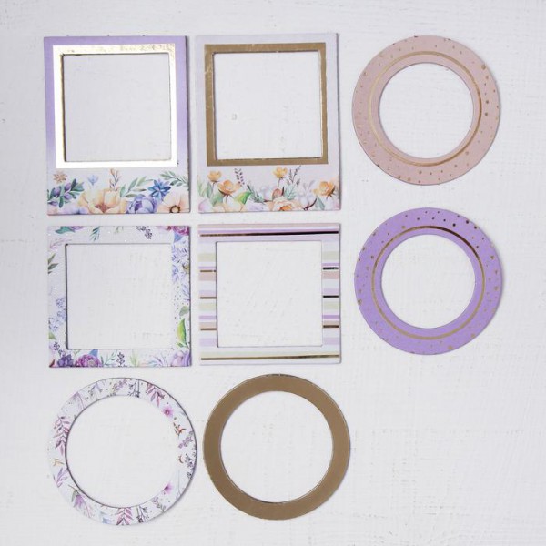 Набор рамочек из картона с фольгированием из коллекция "Цветочная галерея", 8 шт. (Артузор)