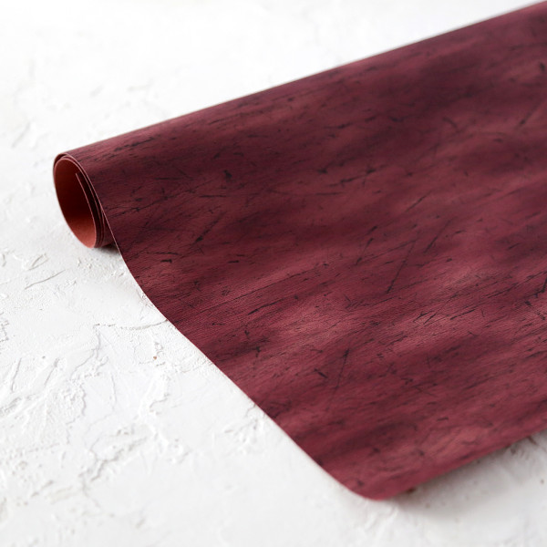 Кожзам переплетный Ровер с тиснением "дерево", цвет Винный матовый, размер по выбору (Италия)