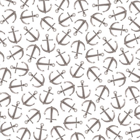 Отрез ткани "Якоря" из коллекции "Sail Away" (QUILTING TREASURES), 55*50 см