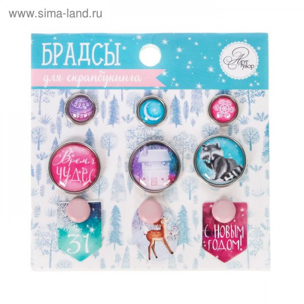 Набор эпоксидных брадс с картонным декором "Время чудес" из коллекции Зимнее волшебство (Артузор)