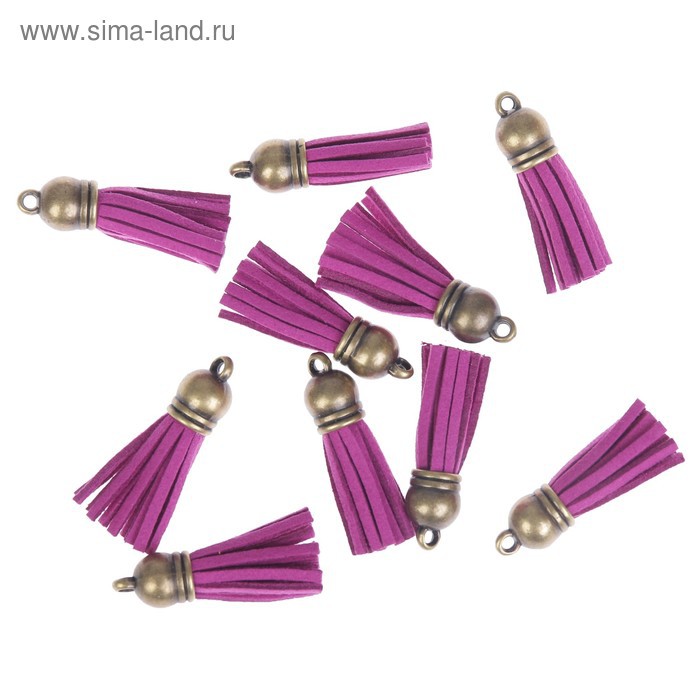 Декоративная кисточка-подвеска, цвет Фиолетовый/Латунь, 1 шт.  (АртУзор)