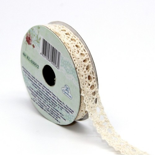 Тесьма кружевная "Воздушная", цвет Натуральный,  шир. 1,2 см, длина 3 м (Рукоделие)