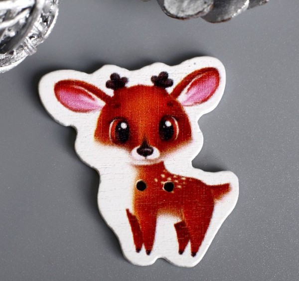 Деревянная фигурка-пуговица "Оленёнок", 1 шт. (Артузор)