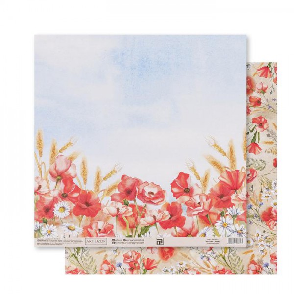 Бумага для скрапбукинга "Маковое поле" (АртУзор)