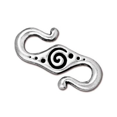 Застежка S-крючок "Спираль" TierraCast, античная медь, 1 шт.